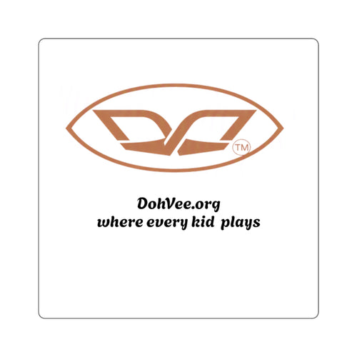 Square Sticker — DohVee.org Logo “where every kid plays”